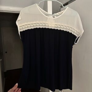 Blue and White Top